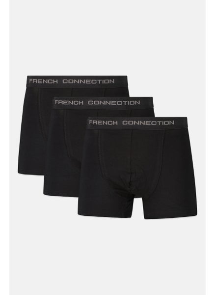 Buy Men 3 Pack Plain Trunks, Black in UAE