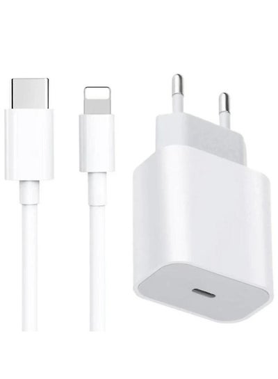 Buy Apple Iphone 13 Pro Max Adapter Charger With USB-C - Lightning Cable in Egypt