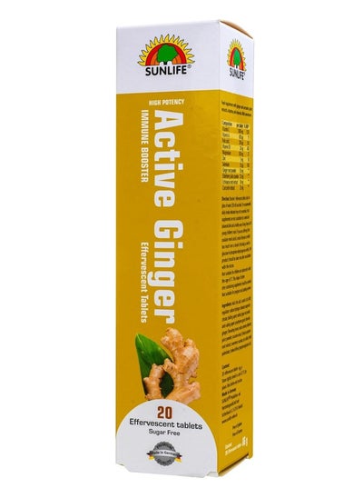 Buy Effervescent Vitamin C With Active Ginger High Potency Sugar Free Immune Booster 20 Tabs in UAE