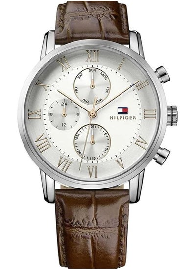 Buy Tommy Hilfiger Men's White Dial Leather Band Watch - 1791400 in Egypt