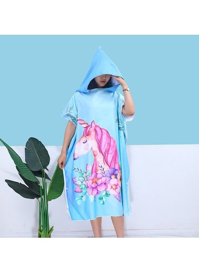 Buy Beach Hooded Poncho Wetsuit Changing Towel Bath Robe in UAE