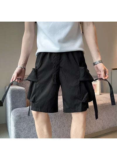 Buy Summer Mens Casual Shorts Loose White Black in UAE