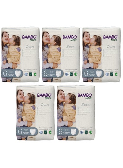 اشتري Bambo Nature Eco Friendly Diaper Pants, Size 6, 18+kg 95 Pants Mega pack في الامارات