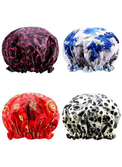 اشتري Shower Cap 4 PACK Bath Designed for Women في الامارات