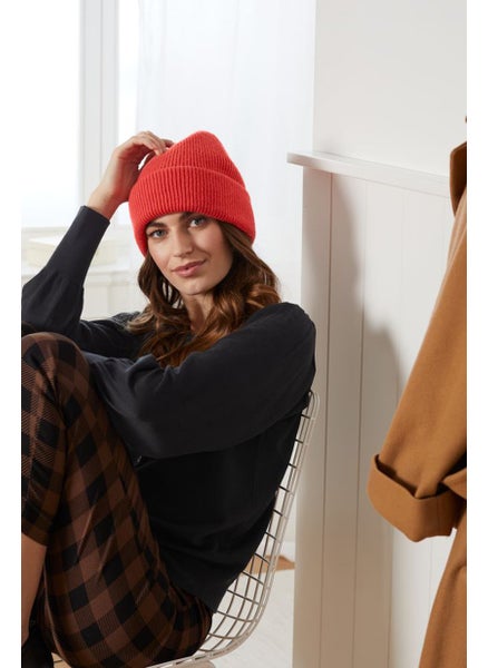 اشتري Women Knitted Beanie Hat, Orange في الامارات