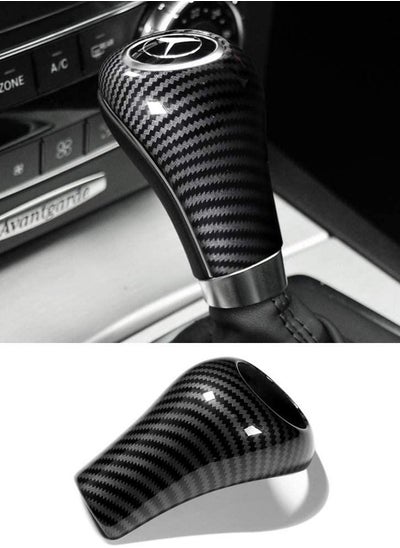 Buy Carbon Fiber Car Gear Shift Knob Cover Sticker Interior Trim for Mercedes Benz W204 W212 A G E C Class CLS Accessories 1 Piece (Black) in UAE