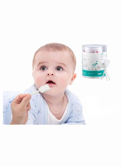 Buy 30Pcs Baby Tongue Cleaner Baby Toothbrush Newborn Oral Cleaning Sticks Disposable Tongue Cleaner for 0-3 years Babies and Toddlers in Saudi Arabia