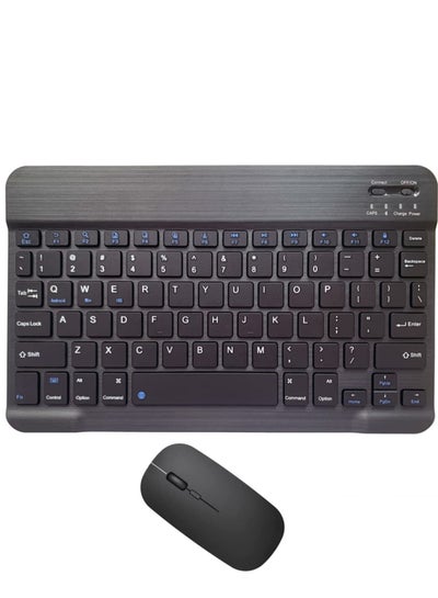 Buy Rechargeable Bluetooth Keyboard and Mouse Combo Ultra-Slim Portable Compact Wireless Mouse Keyboard Set for Android Windows Tablet Cell Phone iPhone iPad Pro Air Mini, iPad OS/iOS 13 and above (Black) in UAE