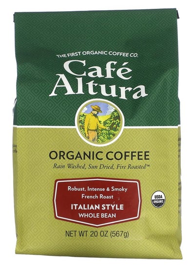 Buy Organic Coffee Italian Style Whole Bean French Roast 20 oz (567 g) in UAE