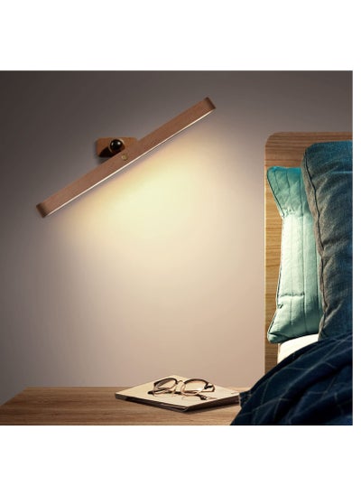 Buy Led Wooden Wall Lamp, 360° Rotatable Magnetic Light Battery Operated Wall Lights USB Rechargeable Dimmable Led Night Light for Reading Light, Makeup Light and Household Lighting in Saudi Arabia