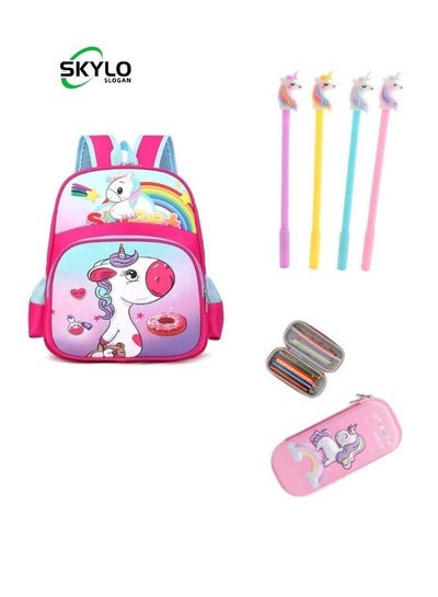 Buy School season pink unicorn children's primary school backpack set in Saudi Arabia