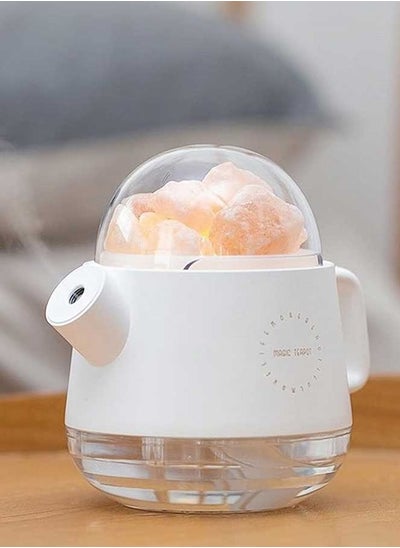 Buy Crystal Salt Stone Humidifier 360mL Kettle Shape & Oil Diffuser Cool Mist Air Humidifier in UAE