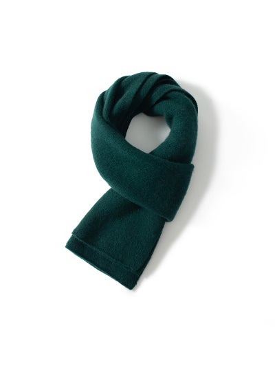 Buy Unisex Cashmere Scarf Knitted Warm WinterDark green Dark green in UAE