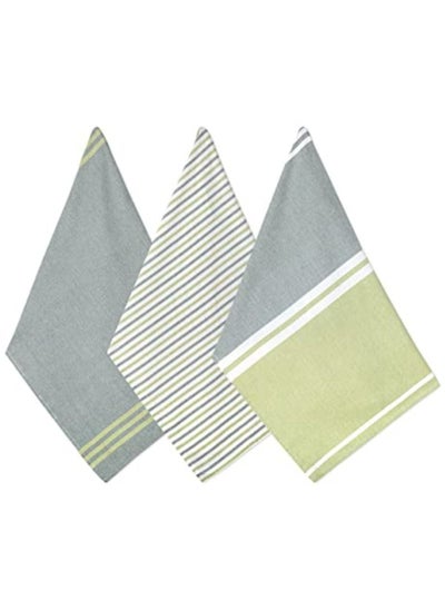 اشتري Folkulture 20 x 28 Set of 3 Kitchen Towel - Amalfi - Olive Green في الامارات