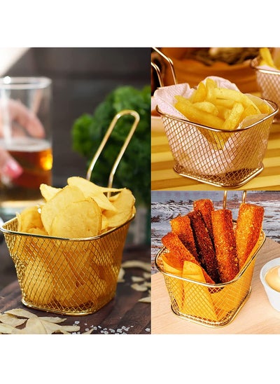 اشتري Mini French Fry Baskets, Stainless Steel Square Fryer Basket, French Fries Basket, Kitchen Frying Basket for Chips, Onion Rings, Chicken Nugget, Popcorn(2PCS) في السعودية