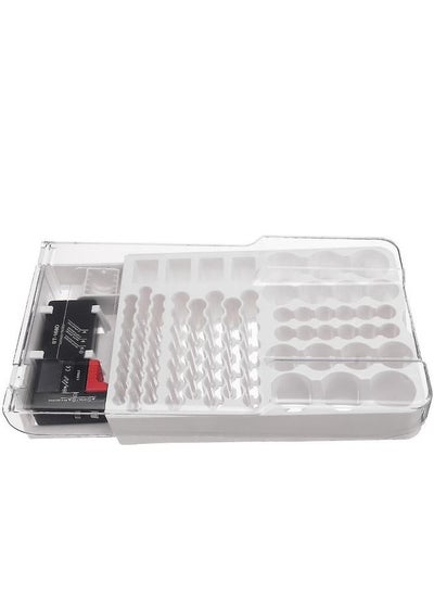 اشتري Battery Storage Organizer Box With Hinged Clear Cover Case Includes Capacity Tester في الامارات