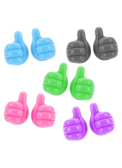 Buy Creative Hanging Thumb Wall Hooks Shiny Multifunctional Without Nails Charging Cable Hanging Hooks for Car Student Dormitory Kitchen Bedroom Car 10pcs Multicolor in Egypt