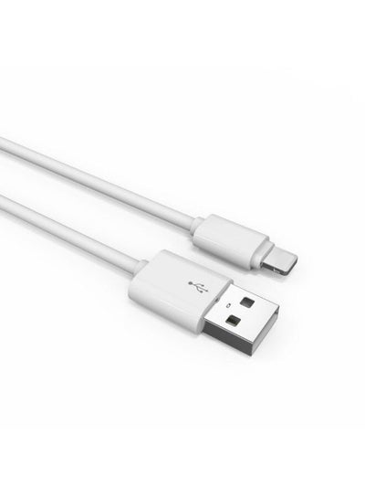 Buy SY-03 Fast Charging Data Cable Lightning To USB-A For IOS, 1M Length And 2.1A Current Max - White in Egypt