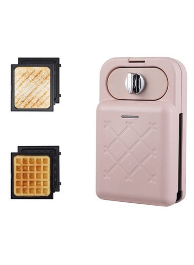 اشتري Multi-Functional Household Small Waffle And Sandwich Maker Push Toaster 650 W  Pink في السعودية