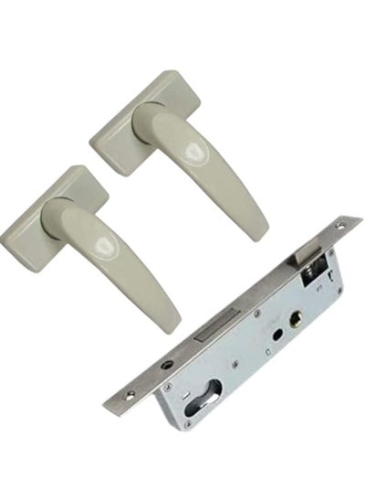 اشتري Aluminium Door Handle With 20Mm Lockbody Heavy Duty Door Handle Beige في الامارات