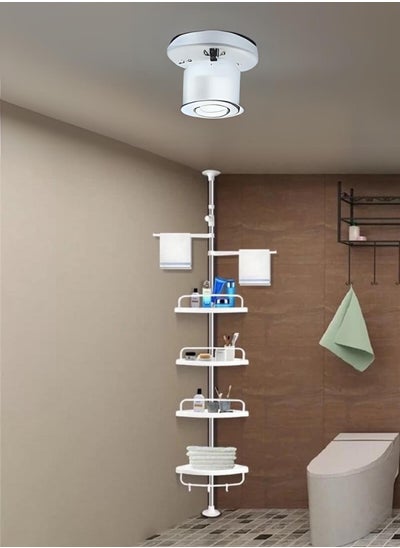 Buy Bathroom corner shelf with four shelves and a towel holder in Saudi Arabia