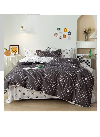 Buy Pattern of Geometric Elements Home Bedding 6pcs Duvet covers set Digital Print Polyester Flat Bed with Pillowcase 100% Polyester in UAE