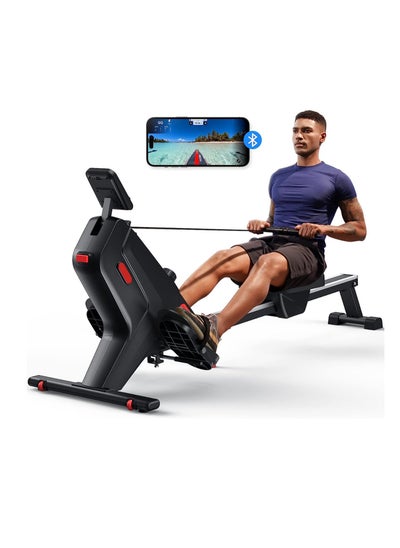 Buy Magnetic Rowing Machine Bluetooth Rower Machine for Home Upgrade Resistance Strength with 16 Levels Custom Widened Foot Pedals 350 Lbs Weight Capacity in Saudi Arabia