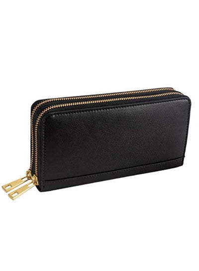 Buy Black/Grey Leather Wallet for Women and Designer Ladies Wallet for Girls in UAE