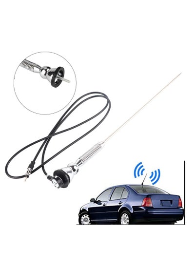 Buy Car Antenna - 18.5" Universal Rubber AM/FM Radio Aerial with 180° Swivel and Extension Cable for Roof/Fender in UAE