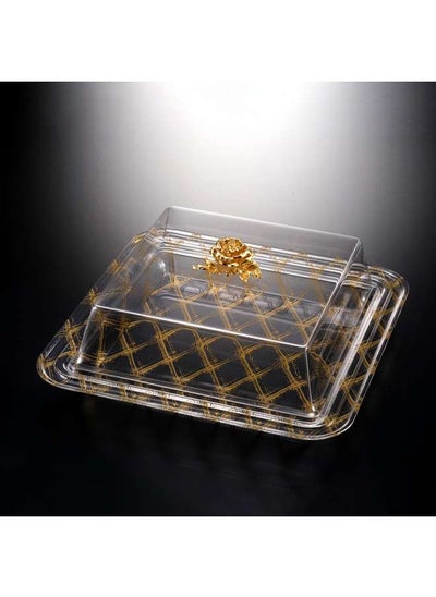 اشتري Acrylic Square Serving Set 47.5 cm Golden Design في الامارات