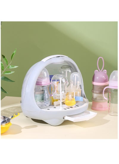 اشتري Baby Bottle Drying Rack Storage, Large Nursing Bottle Storage Box Organizer with Cover, Portable Kitchen Cabinet Organizer, Easy to Clean Drainer في السعودية