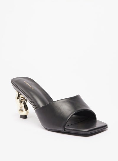 Buy Flora Bella Chainlink Detail Slip-On Sandals with Heels in UAE