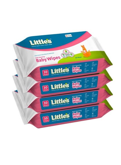 Buy Soft Cleansing Baby Wipes (30 Wipes X Pack Of 4) in Saudi Arabia