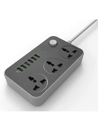 اشتري "UK/EU Plug 3000W Extension Socket – Surge Protection, Quick Charge USB Charger, and Fast Charge Adapter" في الامارات