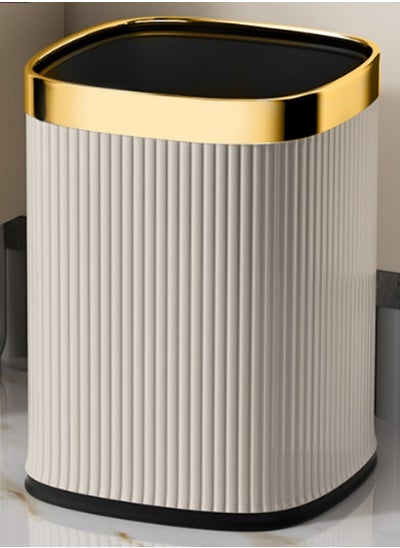 Buy Garbage Bin, Bathroom Wastebasket, Plastic Large capacity Trash Can, Living Room Kitchen Bathroom Round Waste Bin 12L in Saudi Arabia