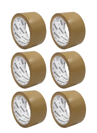 Buy 6-Piece 2 Inch Brown Packing Tape 50 Yards in UAE