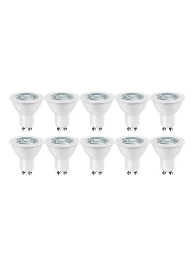 Buy 10-Piece GU10 Spot Light Eco Par16 36 Degree 4W 6500K LED Bulb Cool White in UAE