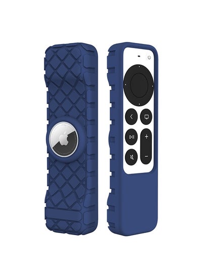 Buy Remote Case for Apple Siri Remote 2021/2022 (2nd/3rd Gen), Anti Slip Durable Silicon Shockproof Rubber Cover for Apple 4K HD TV Siri Remote (2nd/3rd Generation) AirTag Applicable (Navy Blue) in Saudi Arabia