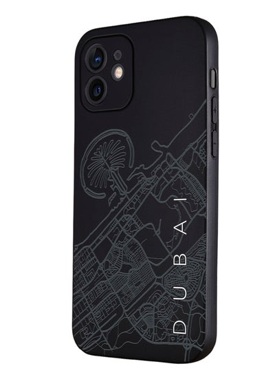 Buy for iPhone 12 Mini Case, Shockproof Protective Phone Case Cover for iPhone 12 Mini, with The map of Dubai Pattern in UAE