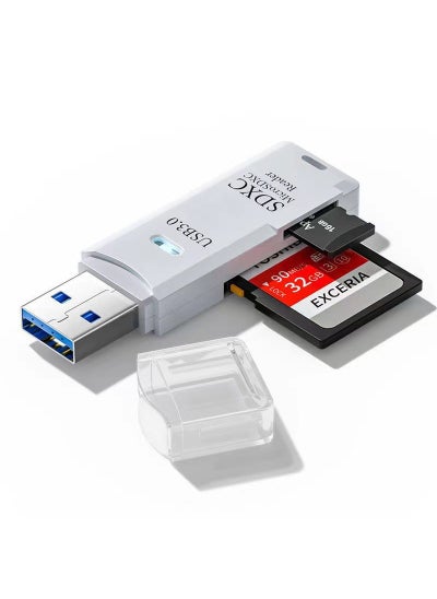 اشتري High-Speed USB 3.0 Card Reader Dual TF/SD USB2.0 Black في السعودية