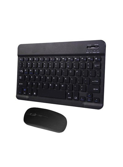 Buy Tablet Wireless Keyboard and Mouse Combo Ultra-slim Design Rechargeable Battery for Smartphone Tablet Compatible with iPhone iPad Computer Support System MASOS iOS Windows in Saudi Arabia