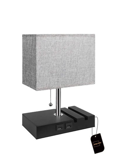 Buy Usb Charging Cloth Cover Table Lamp in Saudi Arabia