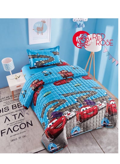 اشتري Compressed bed comforter set consisting of 3 pieces with children's drawings في السعودية