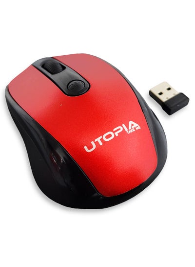 Buy Wireless Mouse Gaming 4 Button , 1600DPi - Red U-101 in Egypt