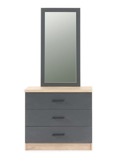 Buy April Dresser with Mirror Ivory Oak/Anthracite in UAE