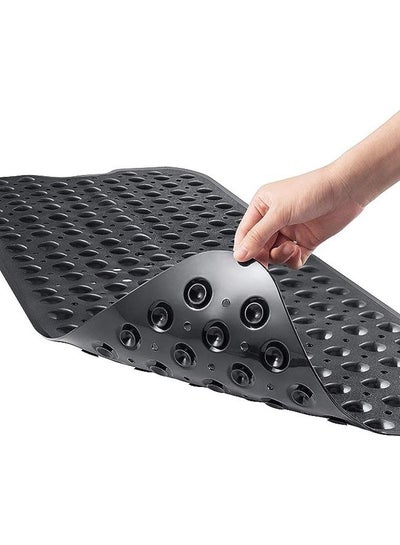 Buy Bath Tub Shower Mat 40 x 16 Inch Non-Slip and Extra Large, Bathtub Mat with Suction Cups, Machine Washable Bathroom Mats with Drain Holes, Black in Saudi Arabia