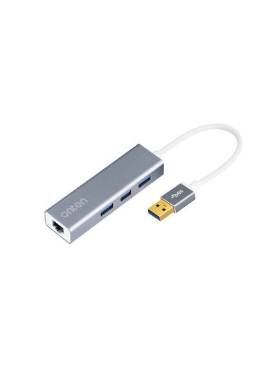 Buy ONTEN OTN-5220 USB3.0 to 3-Port Hub with Gigabit Ethernet Adapter in Egypt