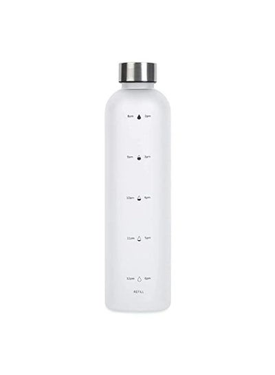 اشتري Drinking Water Bottle With Time Marker - 1L Leak-Proof BPA Free Motivational Reusable 32oz Water Bottles With Times To Drink - Ideal For Fitness Sports Travel Gym & Outdoor في الامارات