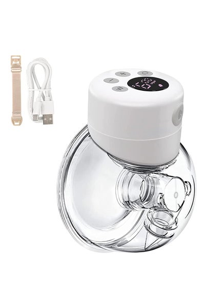 اشتري 1 Pack of Wearable Breast Pump Wireless Hands Free Breast Pump, Low Noise Rechargeable Electric Portable Breast Pump with 2 Working Modes 9 Suction Levels LCD Display for New Mom Feeding Newborn Baby في الامارات