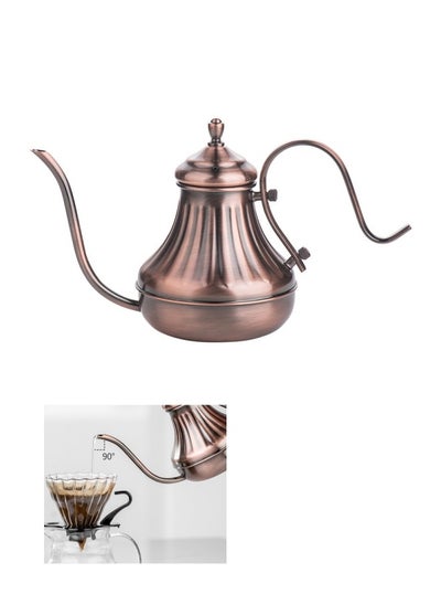 Buy Hand Brewed Coffee Pot 304 Stainless Steel Antique Bronze Long Spout Hanging Ear Coffee Pot 420ml in Saudi Arabia